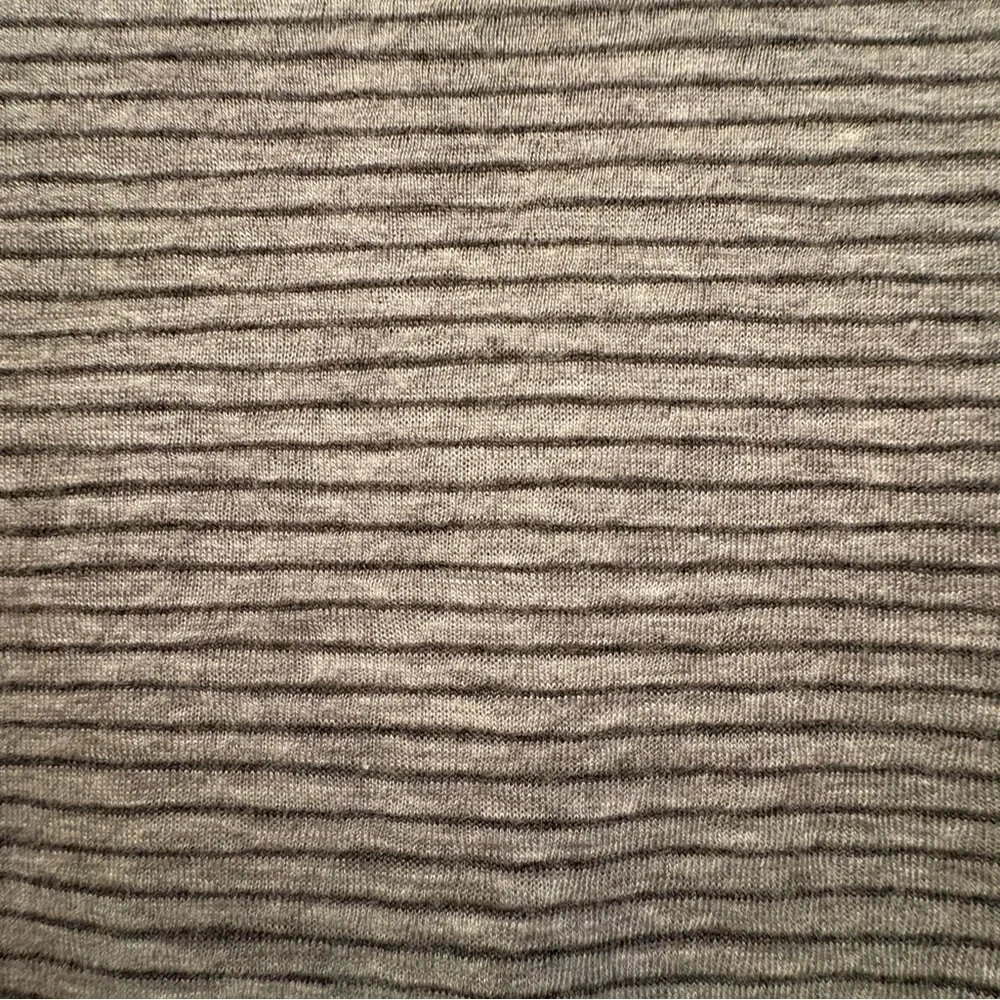 LOFT Relaxed Gray Ribbed Long Sleeve Blouse size M - Picture 4 of 9